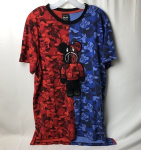 Krisp Nyc Bape Camo Stitched Sewn Bearbrick Red Blue T Shirt Xl Bear Shark Rare Ebay