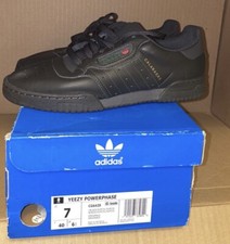 Adidas Yeezy Powerphase Calabasas Shoes Core Black CG6420 Men's Size 7 Pre Owned