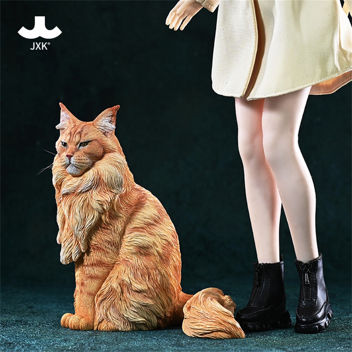 JXK 1/6 Maine Coon 2.0 Figure Pet Cat Collections Model