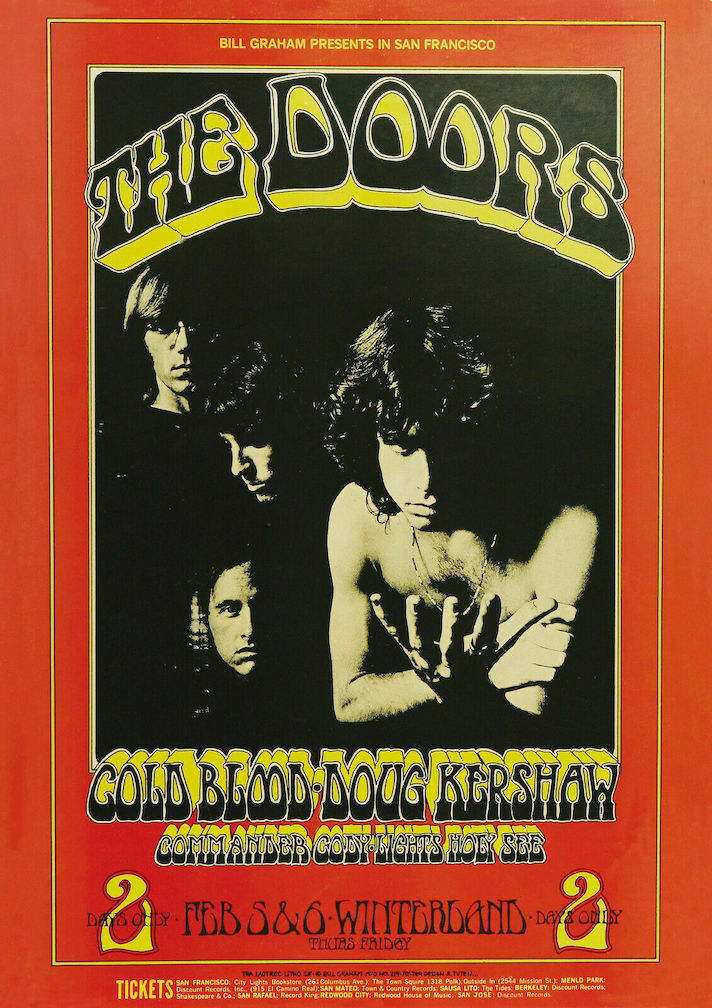 THE DOORS / JIM MORRISON 1970 WINTERLAND BALLROOM 2nd PRINTING