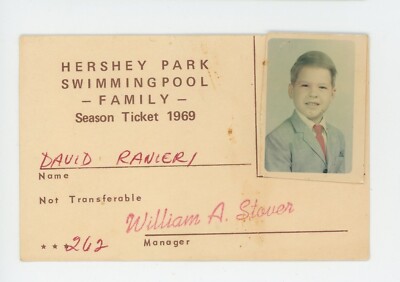 Vintage Photo/ Ephemera Hershey Park Season Ticket Pass ID'd David Ranieri 1969