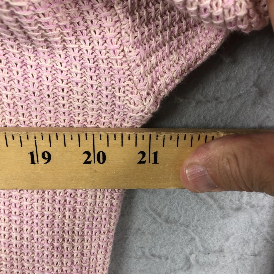 Suéter de Algodón para Mujer M Ballet Rosa Tejido Gofre Informal Algodón Pullover NUEVO Foto 4 de 4