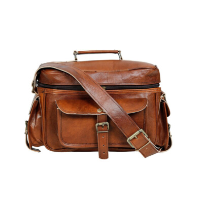 12'' Genuine Leather Camera Bag Case All Nikon Canon Vintage Lens Accessories
