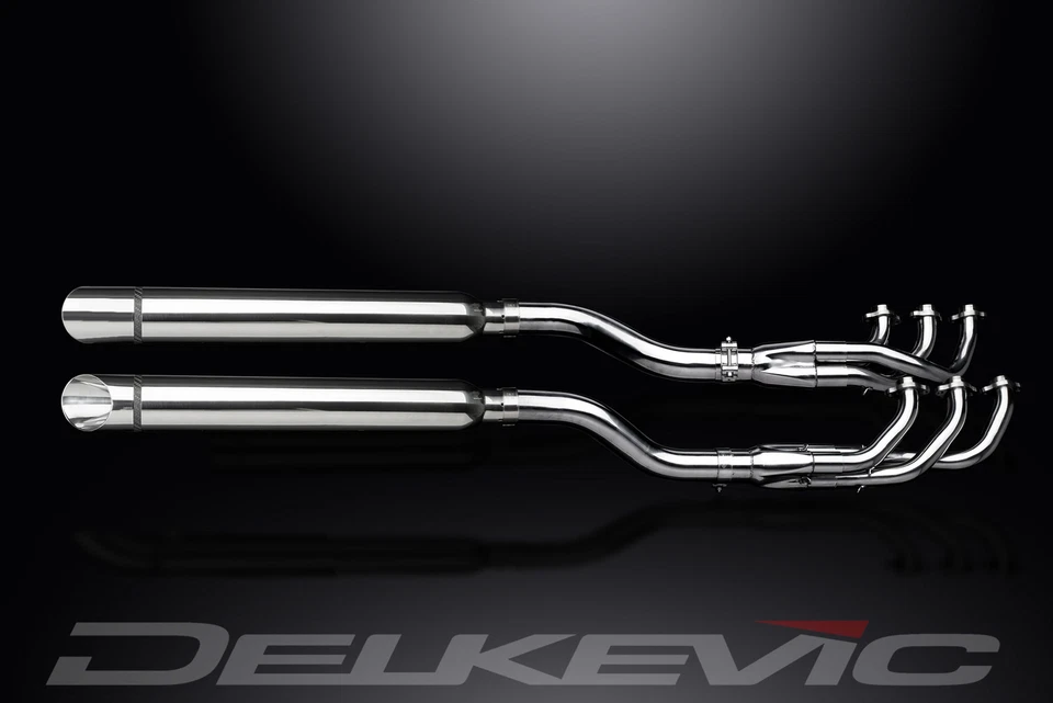 Honda F6C Valkyrie 1997-2004 Full Exhaust 6-2 21" Stainless Slash Cut Mufflers - Image 2 of 4