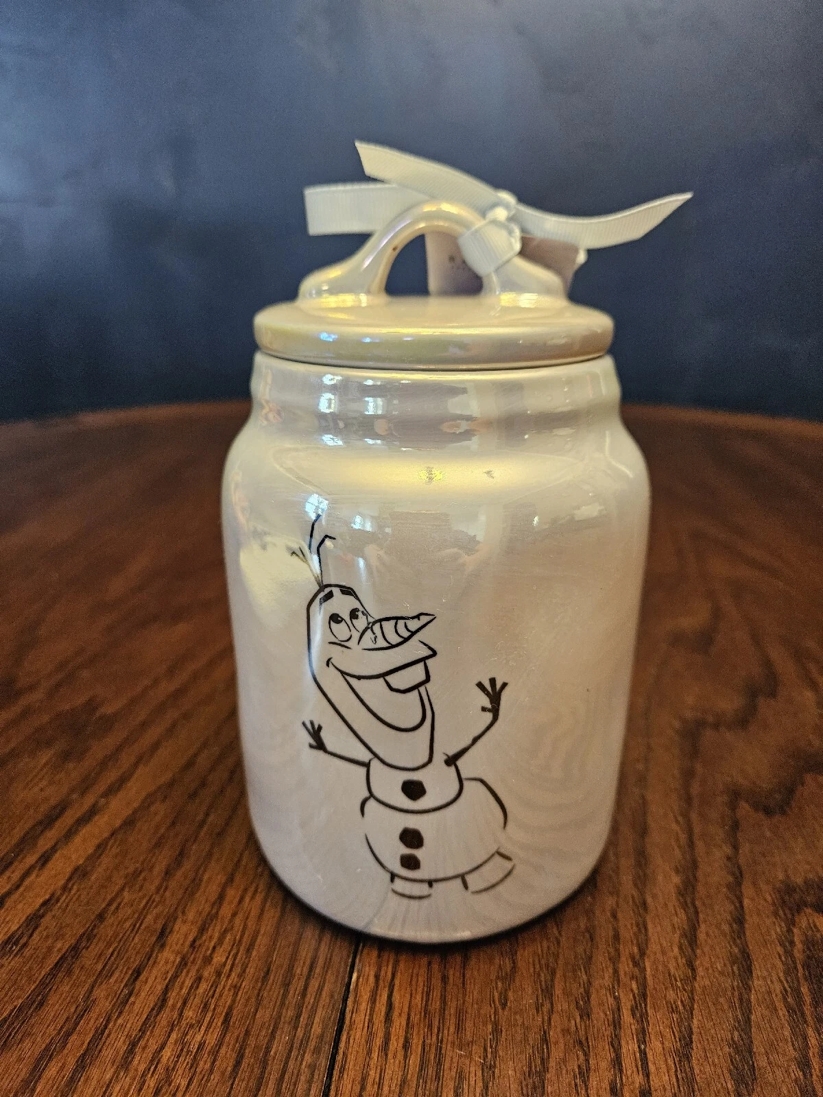 Rae Dunn Disney Frozen Olaf Worth Melting For Iridescent Baby Canister W/ Lid