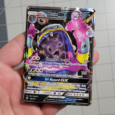 Alolan Muk GX OC Miscut Error Pokemon Card Burning Shadows