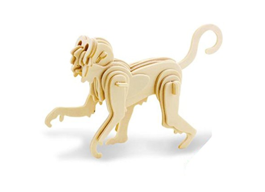 Build And Paint 3D Wooden Animal Monkey Jigsaw Puzzle Model Kit Craft