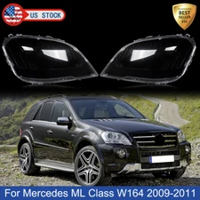 Left + Right Headlight Lens Headlamp Covers Fits Benz ML ML350 W164 2009-2011
