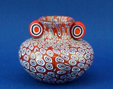 VASO MURANO VETRO a MURRINE rosso Venezia Ercole BAROVIER - TOSO 1950