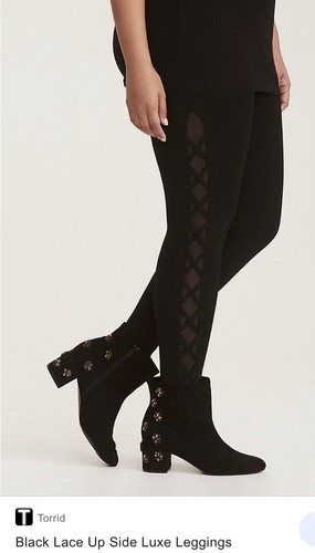 Torrid Plus Size Black Side Lace Up Lux 