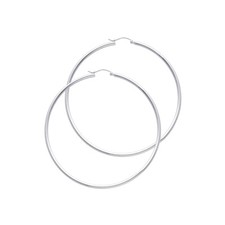 GOLD - 14K White Gold 2mm Hoop Earrings