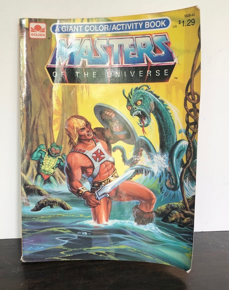 Masters of the Universe 1984 Golden Coloring And Activity Book Used