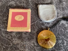 Vintage Zell Fifth Avenue Gold Tone Make Up Compact  Mirror Original Box #3600