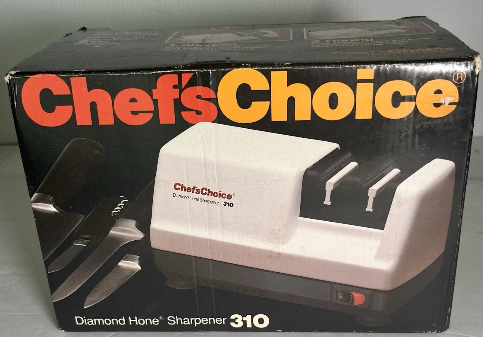 Chef’sChoice 310 Electric Knife Sharpener Diamond Hone 2-Stage w/ Box EUC Tested