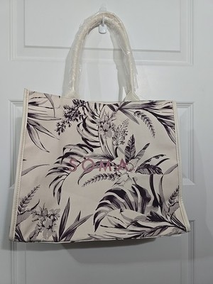 SOMA Palm Perfect Tote Bag Champagne Floral Print Shopper New With Tags 