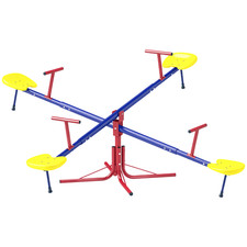 Outdoor 360  Spinning Seesaw for 4 Kids 72in Powder-Coated Steel