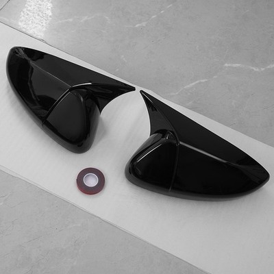 2X  Honda Accord 2018-2022 Gloss Black Side Door Mirror Covers Cap Horn Style