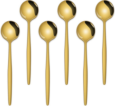 6 Pcs Gold Stainless Steel Teaspoon 5.1 Inch Coffee & Tea Spoon, Demitasse Coffe