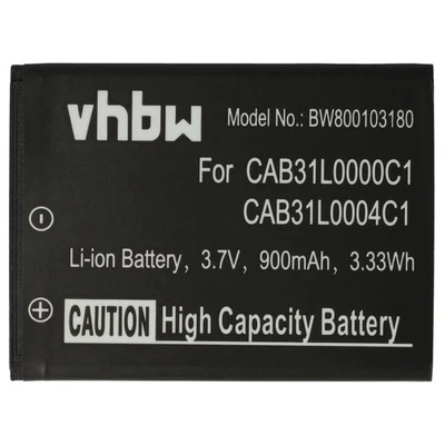 VHBW Batterie remplace Alcatel CAB31L0000C2, CAB31L0000C1, CAB31L0001C1 900mAh
