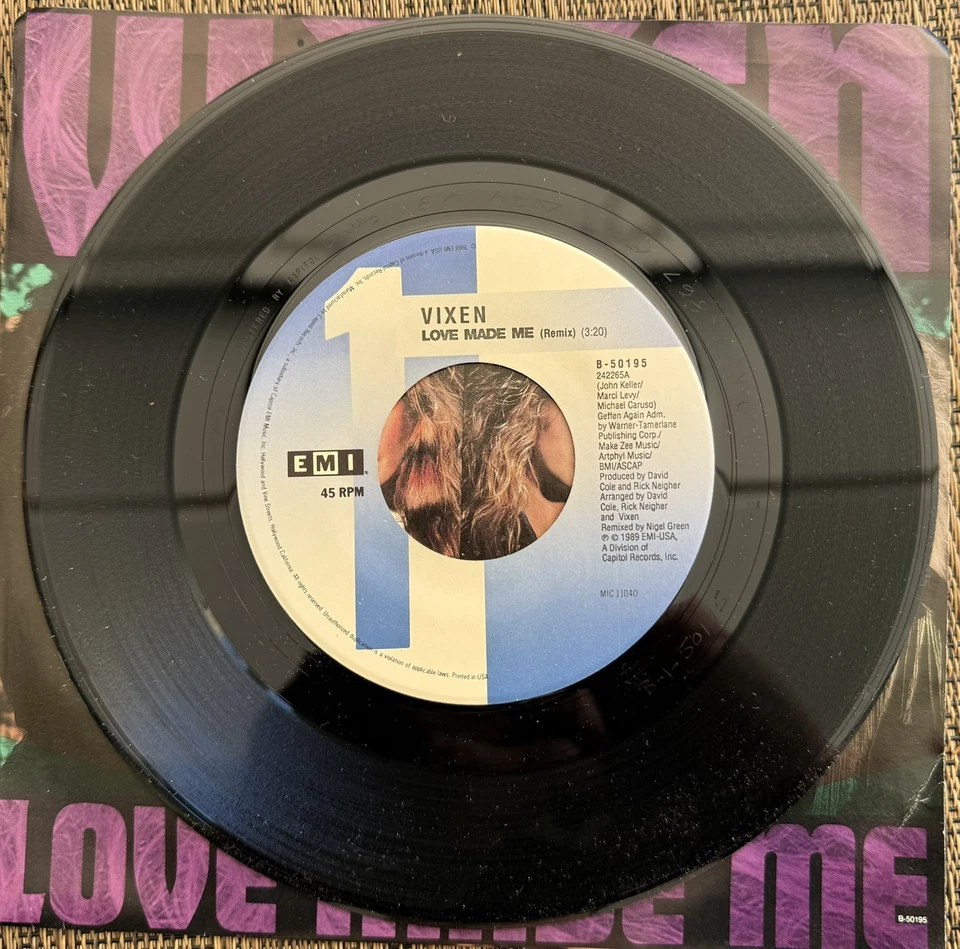 Vixen - Love Made Me / Hellraisers - EMI B-50195 - M PS - Image 3 of 4