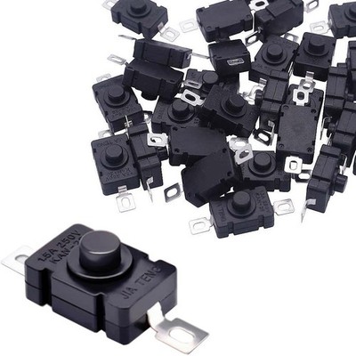 20 Stück Mini Selbstverriegelnder Drucktastenschalter KAN-28 EIN-Aus Flachstift