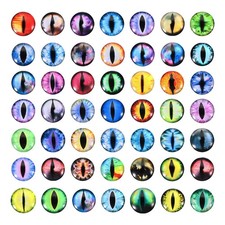 15mm Dragon Eyes, 100 Pcs Round Glass Eyes Animals Crochet Eyes, Multicolor