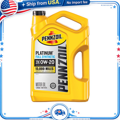 Pennzoil Platinum Full Synthetic 0W-20 Motor Oil 5 Quart Gasoline Engine Oil