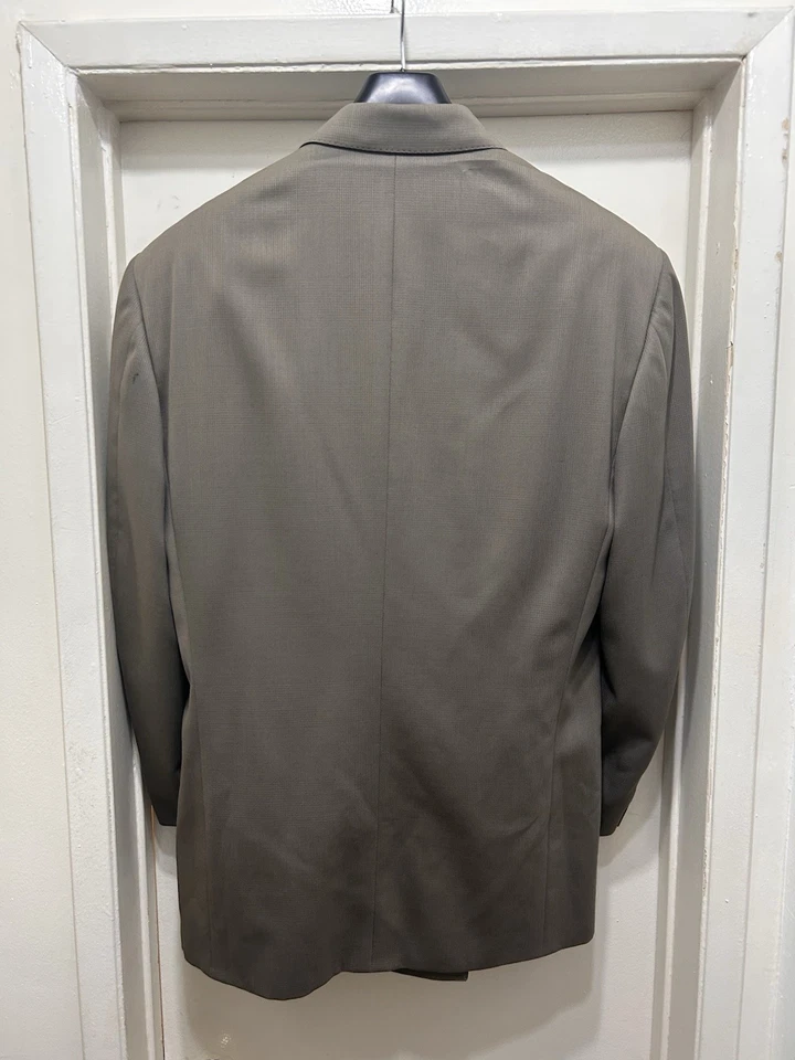 Blazer Lanvin Hombre 50R Beige Doble Pecho Lana Pico Solapa Hecho en Italia Foto 3 de 4