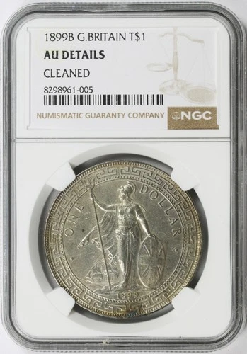 1899B Great Britain $1 Silver Trade Dollar NGC AU Details