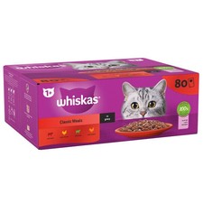 Whiskas Pouches 1+ Meaty Meals Gravy 80 x 85g Cat Food Pouches 6.28 per kilo