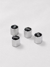 Silver 4pcs Valve Stem Caps Fit For Audi Wheel Tire Air Dust Covers