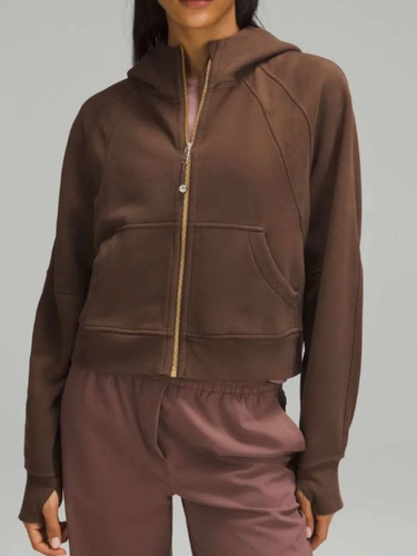 LULULEMON scuba oversized full zip up hoodie java brown XS/S