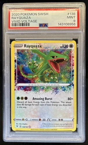 2020 Pokemon SWSH Vivid Voltage Rayquaza #138/185 PSA 9