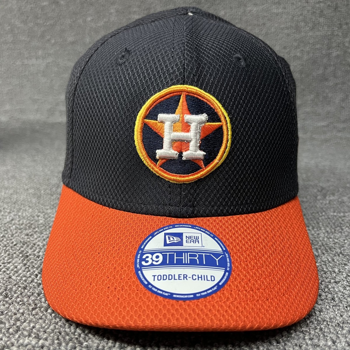 Houston Astros New Era 39THIRTY Toddler Child Stretch Fit Hat Black Orange