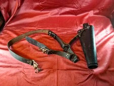 Vecchia faretra laterale GKL faretra a freccia faretra pelle nera metallo plastica (6443