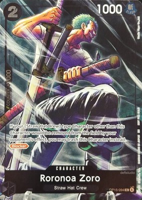   Roronoa Zoro   OP15-094 Alt Art Foil Dash Pack Promo One Piece TCG NM
