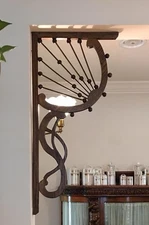 Victorian Art Nouveau Corner Fans Stick And Ball (pair) Stick and Ball Fretwork