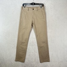 Uniqlo Pants Mens 29x28 Beige Slim Stretch Chino Flat Front Casual Office