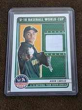 2023 STARS STRIPES U 18 BASEBALL WORLD CUP JERSEY RELIC AIDEN CARELSE
