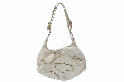 YVES SAINT LAURENT Rive Gauche Leather One-Shoulder Bag Ivory 112937 DDP Used
