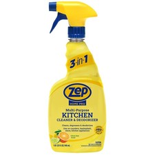 Zep Multi-Purpose Kitchen Cleaner  Deodorizer, 32 oz Spray, Citrus Zest Scent,