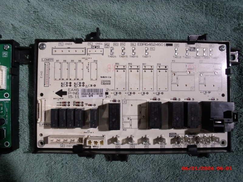 Oven control relay board #EBR64624601 from model LWS3063ST/02 LG wall oven.