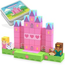 Magnetic Blocks Travel Set 70PCS - Princess Castle Building Blocks, Travel To...