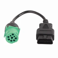 OBD2 Male to 9 Pin J1939 Adaptor 16 Pin Male to 9 Pin Female Connector