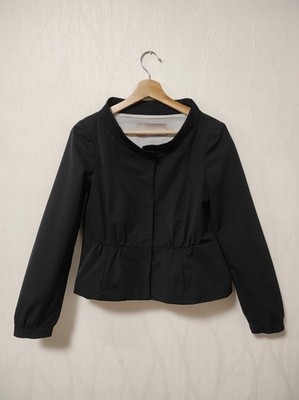 DOROTHEE SCHUMACHER Authentic Black Cotton Peplum Jacket Sz S