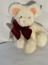 Russ Berrie Tic Toc White Mouse 6.5" Plush Stuffed Animal with Original Tag.