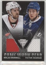 2013 Titanium Game-Worn Gear Combo Materials Niklas Kronwall Victor Hedman 3ob