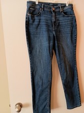 J. Jill Women's Size 12 Blue Straight Leg Mid-Rise Dark Wash Denim Jeans