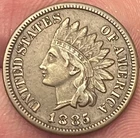 1885 Indian Head Penny Cent - Very Fine W/Full Liberty- Double Strike