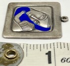 Vintage Ottaviani Enamel Virgin Mary Child Sterling Silver Pendant Charm 925 MCM — photo 8
